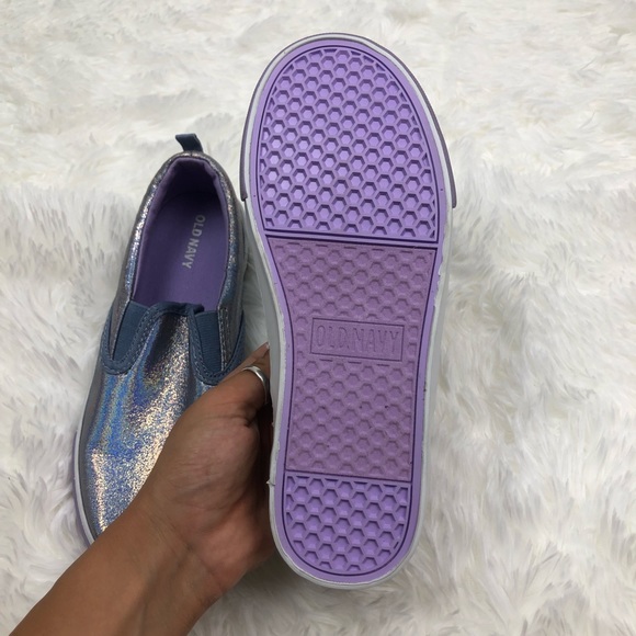 Old Navy Lavender Iridescent Slip on Sneakers 4 - Picture 3 of 12